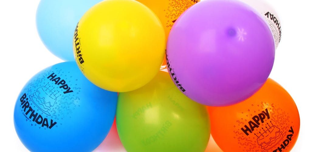 balloons with happy birthday prints